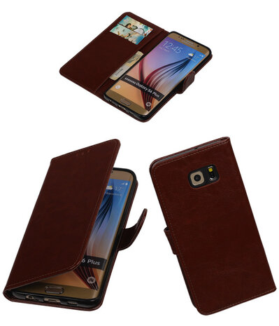 Bruin Smartphone TPU Booktype Samsung Galaxy S6 Edge Plus Wallet Cover Hoesje