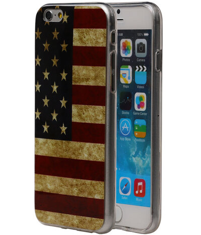 Amerikaanse Vlag TPU Cover Case voor de Apple iPhone 6/6S  Hoesje