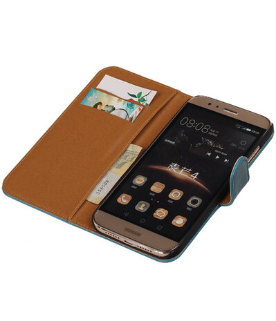 Blauw Pull-Up PU Hoesje Huawei G8 Booktype Wallet Cover