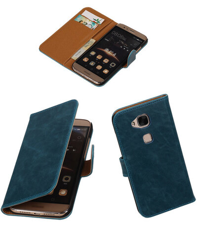 Blauw Pull-Up PU Hoesje Huawei G8 Booktype Wallet Cover