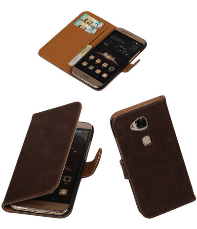 Mocca Pull-Up PU Hoesje Huawei G8 Booktype Wallet Cover