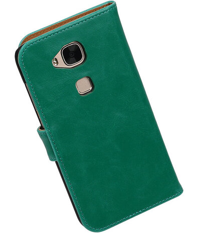 Groen Pull-Up PU Hoesje Huawei G8 Booktype Wallet Cover