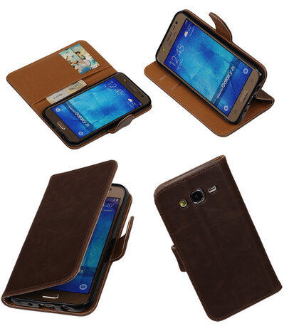 Mocca Pull-Up PU Hoesje Samsung Galaxy J5 Booktype Wallet Cover