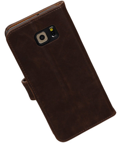 Mocca Pull-Up PU Hoesje Samsung Galaxy S6 Edge Plus Booktype Wallet Cover