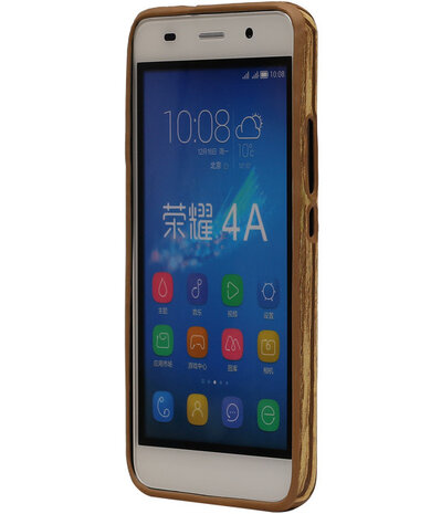 Verticale Hout Design TPU Cover Case voor Huawei Honor Y6 Hoesje