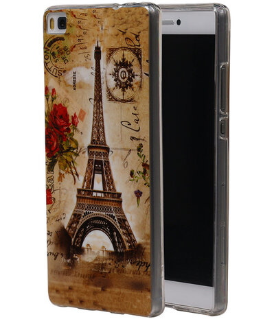 Eiffeltoren TPU Cover Case voor Huawei P8 Hoesje