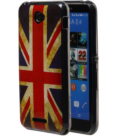 Britse Vlag TPU Cover Case voor Sony Xperia E4 Hoesje
