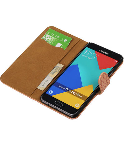 Roze Slang Booktype Samsung Galaxy A5 2016 Wallet Cover Hoesje