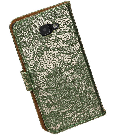 Donker Groen Lace Booktype Samsung Galaxy A5 2016 Wallet Cover Hoesje