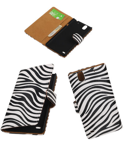 Sony Xperia C4 Hoesje Booktype Zebra