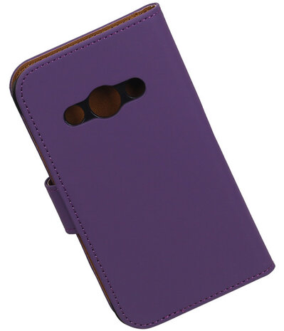 Samsung Galaxy Xcover 3 Effen Bookstyle Wallet Hoesje Paars