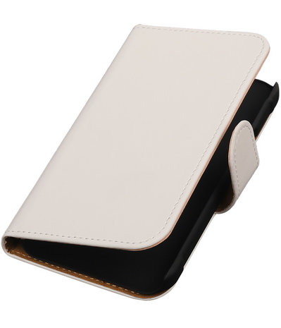 Samsung Galaxy Xcover 3 Effen Bookstyle Wallet Hoesje Wit