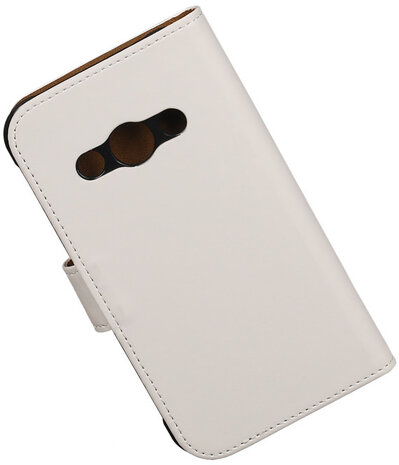 Samsung Galaxy Xcover 3 Effen Bookstyle Wallet Hoesje Wit
