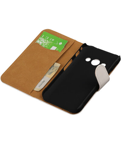 Samsung Galaxy Xcover 3 Effen Bookstyle Wallet Hoesje Wit