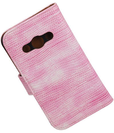 Samsung Galaxy Xcover 3 Booktype Wallet Hoesje Mini Slang Roze