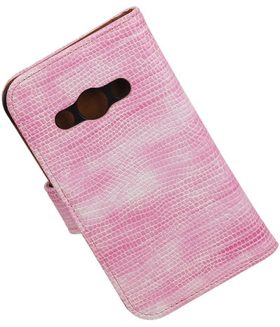 Samsung Galaxy Xcover 3 Booktype Wallet Hoesje Mini Slang Roze