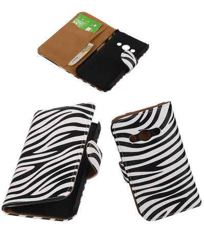 Samsung Galaxy Xcover 3 - Zebra Booktype Wallet Hoesje