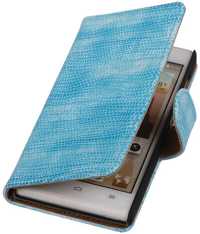 Huawei Ascend G6 4G - Mini Slang Turquoise Booktype Wallet Hoesje