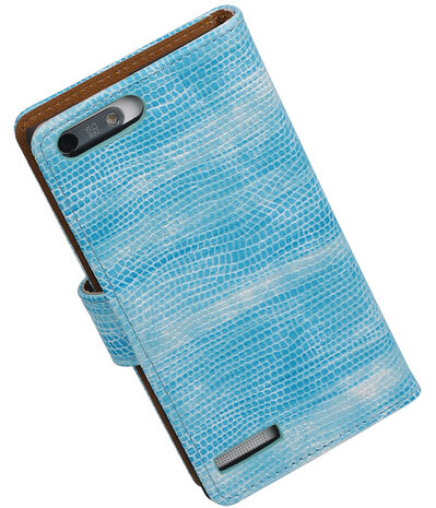 Huawei Ascend G6 4G - Mini Slang Turquoise Booktype Wallet Hoesje