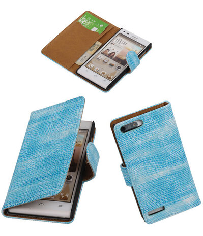 Huawei Ascend G6 4G - Mini Slang Turquoise Booktype Wallet Hoesje