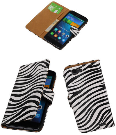 Huawei Ascend G7 Zebra Booktype Wallet Hoesje