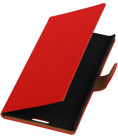 Rood Effen Booktype Nokia Lumia 1520 Wallet Cover Hoesje