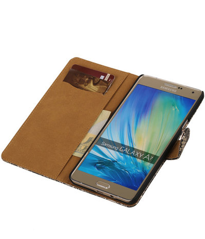 Zwart Lace Booktype Samsung Galaxy A7 Wallet Cover Hoesje