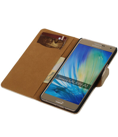 Goud Lace Booktype Samsung Galaxy A7 Wallet Cover Hoesje