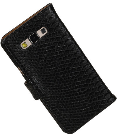 Zwart Slang Booktype Samsung Galaxy A7 Wallet Cover Hoesje