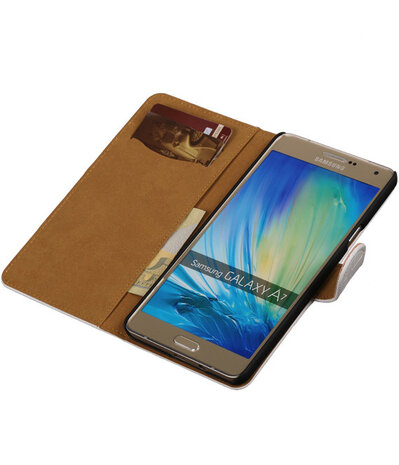 Wit Krokodil Booktype Samsung Galaxy A7 Wallet Cover Hoesje