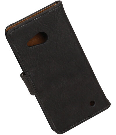Grijs Hout Booktype Microsoft Lumia 550 Wallet Cover Hoesje