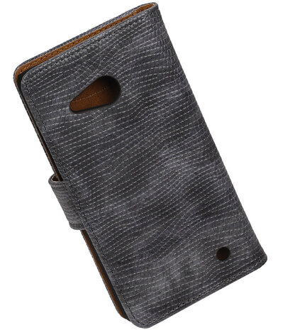 Grijs Mini Slang Booktype Microsoft Lumia 550 Wallet Cover Hoesje