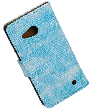 Turquoise Mini Slang Booktype Microsoft Lumia 550 Wallet Cover Hoesje