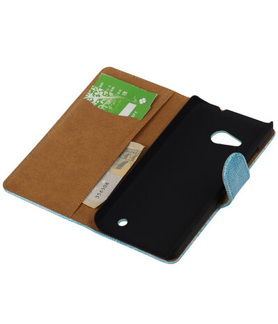 Turquoise Mini Slang Booktype Microsoft Lumia 550 Wallet Cover Hoesje