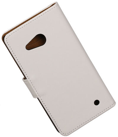 Wit Effen Booktype Microsoft Lumia 550 Wallet Cover Hoesje