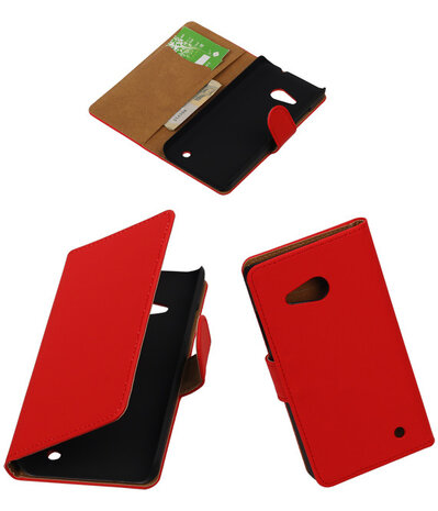 Rood Effen Booktype Microsoft Lumia 550 Wallet Cover Hoesje