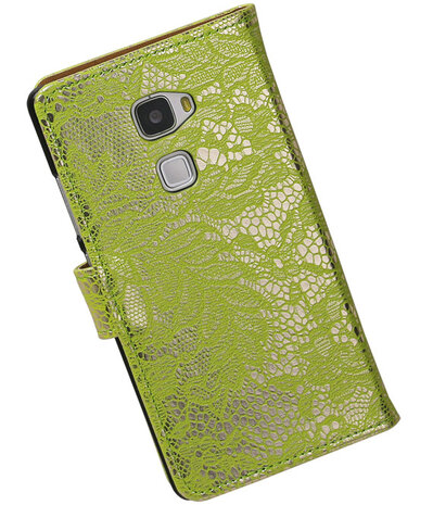 Groen Lace Booktype Huawei Mate S Wallet Cover Hoesje