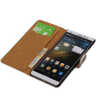 Wit Lace Booktype Huawei Mate S Wallet Cover Hoesje