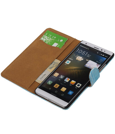 Turquoise Mini Slang Booktype Huawei Mate S Wallet Cover Hoesje
