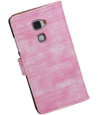 Roze Mini Slang Booktype Huawei Mate S Wallet Cover Hoesje
