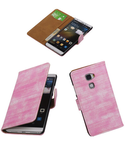 Roze Mini Slang Booktype Huawei Mate S Wallet Cover Hoesje