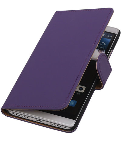 Paars Effen Booktype Huawei Mate S Wallet Cover Hoesje