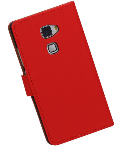 Rood Effen Booktype Huawei Mate S Wallet Cover Hoesje