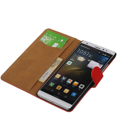 Rood Effen Booktype Huawei Mate S Wallet Cover Hoesje