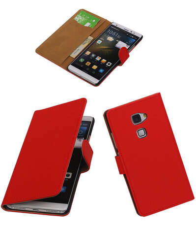 Rood Effen Booktype Huawei Mate S Wallet Cover Hoesje