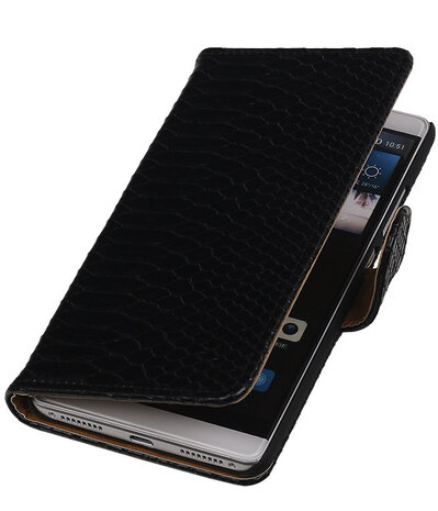 Zwart Slang Booktype Huawei Mate S Wallet Cover Hoesje