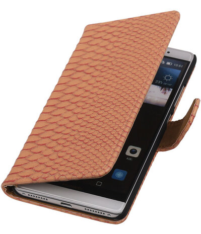 Roze Slang Booktype Huawei Mate S Wallet Cover Hoesje
