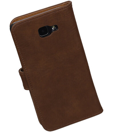 Bruin Bark Hout Booktype Samsung Galaxy A7 2016 Wallet Cover Hoesje