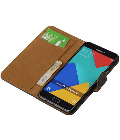 Grijs Bark Hout Booktype Samsung Galaxy A7 2016 Wallet Cover Hoesje
