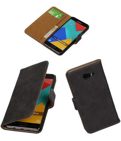 Grijs Bark Hout Booktype Samsung Galaxy A7 2016 Wallet Cover Hoesje